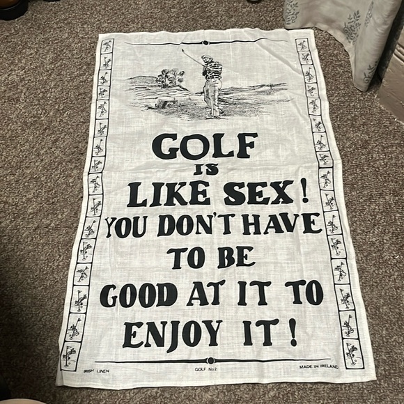 Irish Linen Tea Towel, Ulster Weavers, Ireland, Golf Tea Towel - Picture 1 of 3
